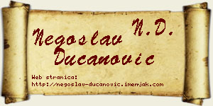 Negoslav Ducanović vizit kartica